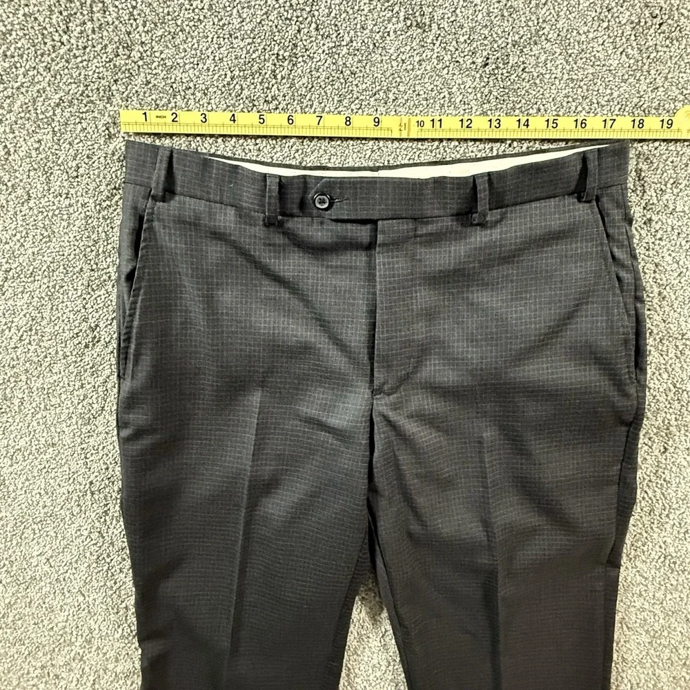 Brooks Brothers 346 Wool Dress Pants Mens 36x30 Charcoal Gray Check Trousers